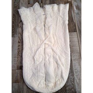 Vintage Baby Receiving Swaddle Blanket White Quilted Zip Trundle Bundle Duluth